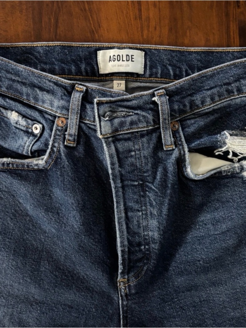 Agolde Women’s Slim Straight Style Riley Dark Wash Jeans